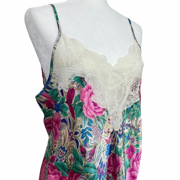 Vtg Victoria's Secret Gold Label Floral Lace Chemise Size Large Whimsy Coquette - Picture 3 of 12